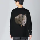 ミラくまの睨みを効かせた猫 ビッグシルエットロングスリーブTシャツ