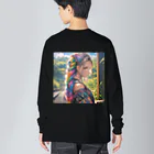 かわいい娘ショップのカラフルヘアー少女 Big Long Sleeve T-Shirt