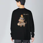 Siderunの館 B2の【バックプリント】画伯チックなブレーメンの音楽隊 Big Long Sleeve T-Shirt