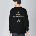 コチ(ボストンテリア)のバックプリント:ボストンテリア(HOWL at the MOON ロゴ)[v2.8k] ビッグシルエットロングスリーブTシャツ