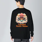 大江戸花火祭りのCelestial Ryujin Realm～天上の龍神社7 ビッグシルエットロングスリーブTシャツ