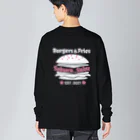 Burgers&Fries Sakura_SakuのBurgers&Fries Sakura_Saku ロゴアイテム（ホワイト） Big Long Sleeve T-Shirt