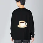 シンプル 組み合わせ用 ファッションのシンプル コーヒー Big Long Sleeve T-Shirt