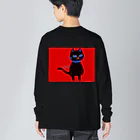 こっこさんのお店のご機嫌な黒ねこちゃん ビッグシルエットロングスリーブTシャツ