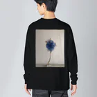 クワモト カツヒコの青い髪の花 ビッグシルエットロングスリーブTシャツ