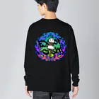 BonbonWhip SUZURI店の火あぶりおばけ(青) Big Long Sleeve T-Shirt