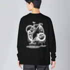 nidan-illustrationのmelted bikes #2 (white ink) ビッグシルエットロングスリーブTシャツ