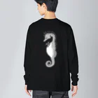 LalaHangeulのタツノオトシゴさんはイクメンです　モノトーン Big Long Sleeve T-Shirt