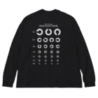 kg_shopの[☆両面] Visual Acuity Testing [ホワイト]  Big Long Sleeve T-Shirt