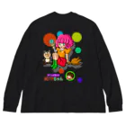 Siderunの館 B2の【バックプリント】おてんば魔女のポメラちゃん Big Long Sleeve T-Shirt