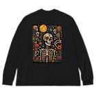 Skull sectionの満月とドクロ Big Long Sleeve T-Shirt