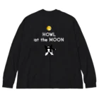 コチ(ボストンテリア)のバックプリント:ボストンテリア(HOWL at the MOON ロゴ)[v2.8k] Big Long Sleeve T-Shirt