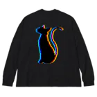 MizuriのGlitch Cat (猫グッズパーカーetc) ビッグシルエットロングスリーブTシャツ