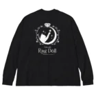 猫カフェラグドール（大阪難波）の猫カフェラグドールロゴWH Big Long Sleeve T-Shirt