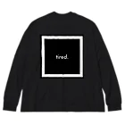 tired.のtired. スクエアロゴ黒 ビッグシルエットロングスリーブTシャツ