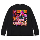 寅丑商會の架空の90年代アニメ_背後 Big Long Sleeve T-Shirt