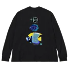 栗坊屋のタテジマキンチャクダイ親子 Big Long Sleeve T-Shirt