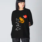 Siderunの館 B2の和デザインな烏(白) Big Long Sleeve T-Shirt