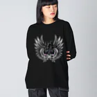 yuki-tsubakiのつけまドクロAngel Big Long Sleeve T-Shirt