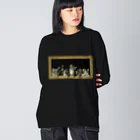 Saza-nami Antique designの子猫がいっぱい ビッグシルエットロングスリーブTシャツ