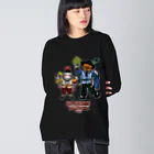 CHEBLO_EVENTのHAPPY KUNCHI HALLOWEEN (ブラック・ネイビー) Big Long Sleeve T-Shirt