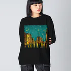 TakashiSのnight sky after rain ビッグシルエットロングスリーブTシャツ