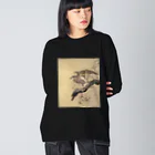 MUGEN ARTの小原古邨　鷹　Ohara Koson / Falcon Big Long Sleeve T-Shirt