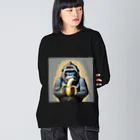 MAMETAMATANの渋めのゴリラとBANANA Big Long Sleeve T-Shirt