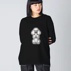 COCO SHOPのホワイトカラーのプードル（ちんちんポーズ） Big Long Sleeve T-Shirt