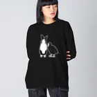 黒白部のダッチうさぎ(立)とオオバン Big Long Sleeve T-Shirt