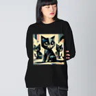 スタイル112の黒猫　キュビズム01 Big Long Sleeve T-Shirt