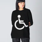 お絵かき屋さんの車椅子マーク（白） Big Long Sleeve T-Shirt