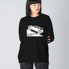 QUQU_WORKSのノーラングラーノーライフ 登坂デザイン ジープ ホワイト Big Long Sleeve T-Shirt