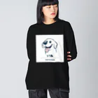 ビビりな番犬くんの神様の最高傑作わんこ！ ビッグシルエットロングスリーブTシャツ