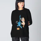 made blueのWolf and Velociraptor Big Long Sleeve T-Shirt