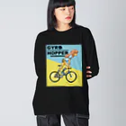 nidan-illustrationのGYRO HOPPER (inked fixie girl) ビッグシルエットロングスリーブTシャツ