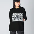 H2Styleのブラックタイダイ Big Long Sleeve T-Shirt