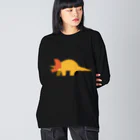 サタケシュンスケ｜イラストレーターの恐竜（トリケラトプス） Big Long Sleeve T-Shirt