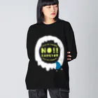 SANKAKU DESIGN STOREのNO！残業！定時で帰るモンスター。 薄/裏 ビッグシルエットロングスリーブTシャツ