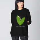 どうぶつの水彩画店のスズラン(ロゴ白) Big Long Sleeve T-Shirt