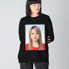 Mioenergy official shopのモナリザ証明写真 Big Long Sleeve T-Shirt