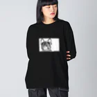 noe_to_meg (ノエとめぐ)の今日のムニュ【モノクロ】 Big Long Sleeve T-Shirt