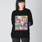 猫飯ちゃみのアメコミ風（ノーマルカラー） ビッグシルエットロングスリーブTシャツ