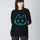 武者小路夕桐の水色猫 ビッグシルエットロングスリーブTシャツ