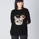 なにぬ猫-YAのうちの子にくきゅうポートレート★Lucky ビッグシルエットロングスリーブTシャツ