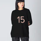 いろろのいちごのフルーツサンド柄「１５」 ビッグシルエットロングスリーブTシャツ