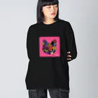 mo=kaのmiette+a×mo=ka　Pink ビッグシルエットロングスリーブTシャツ