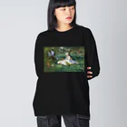 HermannStrasseのモネとグリーンイグアナ Big Long Sleeve T-Shirt