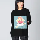 おにのさかのうえのほにょ ビッグシルエットロングスリーブTシャツ