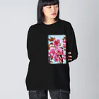 LalaHangeulの八重桜 ビッグシルエットロングスリーブTシャツ